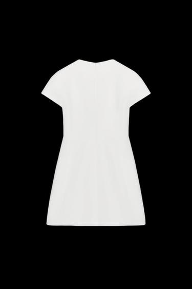 Zara ZW COLLECTION SHORT DRESS - Oyster-white