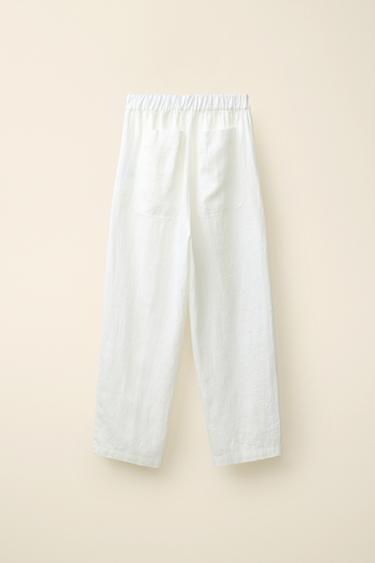 PANTALON 100% LIN CRÉÉ PAR CARAMEL LONDON X ZARA - écru-blanc de Zara - Image 4