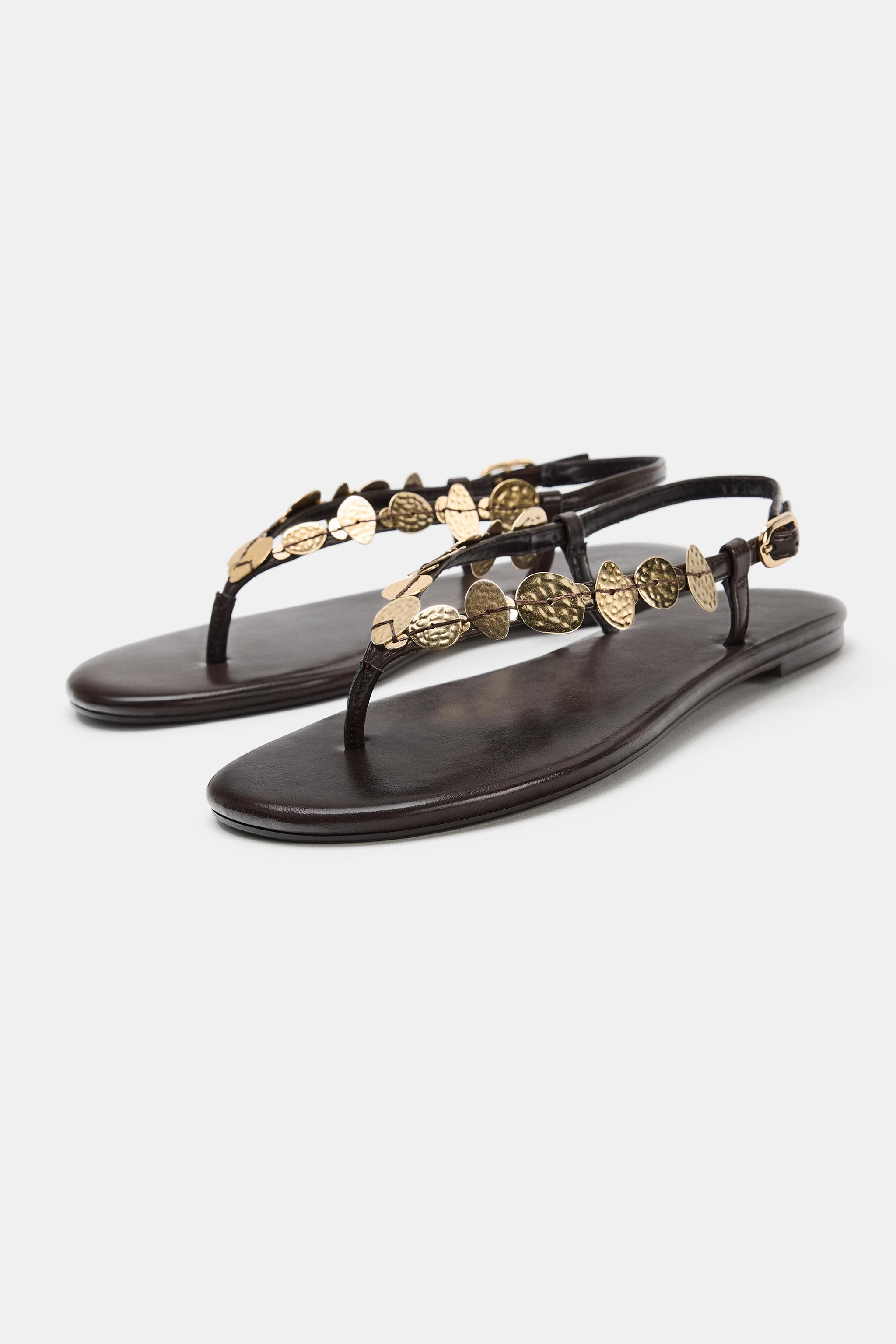 METALLIC ADORNMENT SANDALS