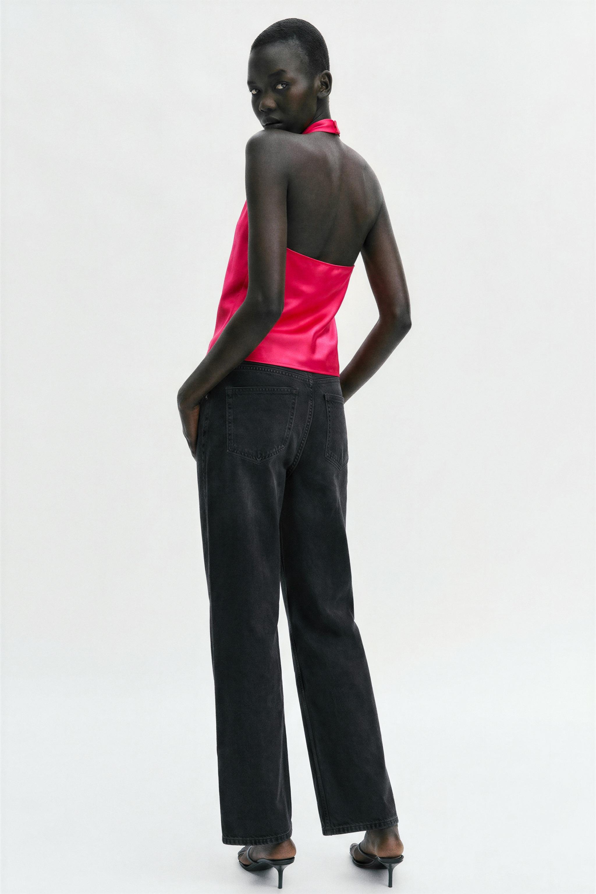 SATIN HALTER TOP