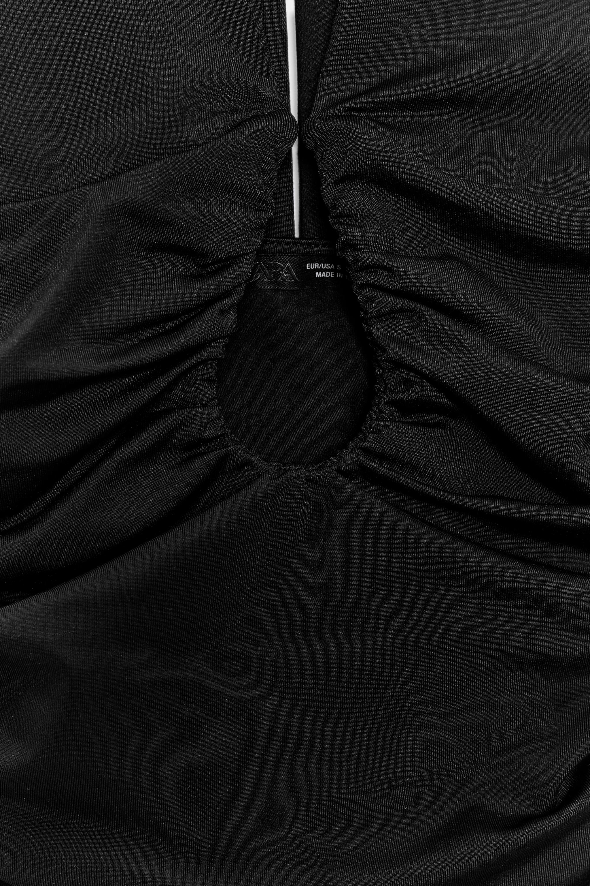 DRAPED POLYAMIDE BODYSUIT