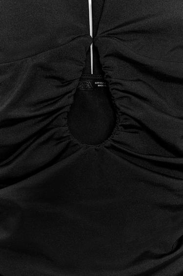 BODY DRAPÉ EN POLYAMIDE - Noir de Zara - Image 8