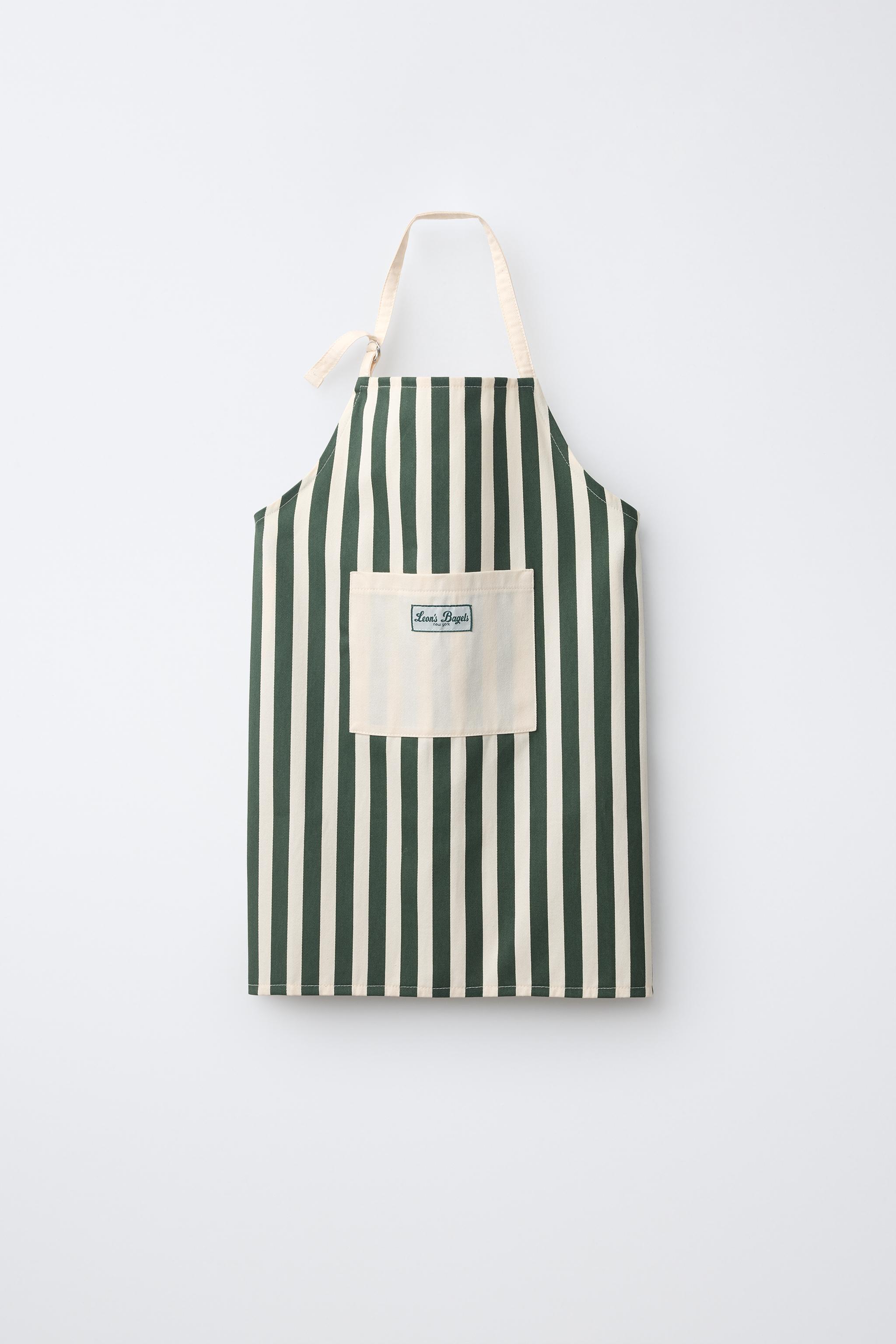 LEON'S BAGELS ® STRIPED APRON — Green