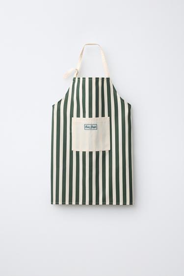 DELANTAL ESTAMPADO RAYAS LEON'S BAGELS ® - Verde de Zara - Imagen 0