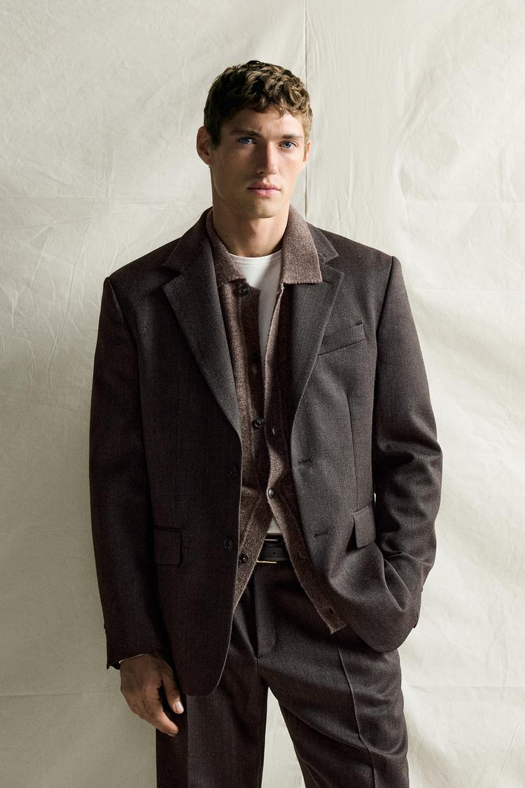 100% WOOL STRIPED SUIT BLAZER MANTECO®