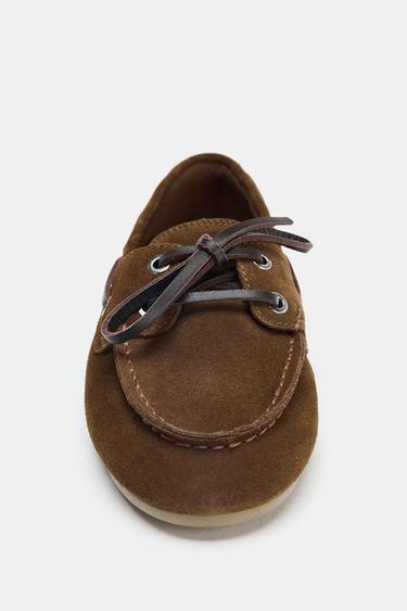 SPLIT SUEDE TOPSTITCHED LOAFERS - Brown by Zara - Image 5
