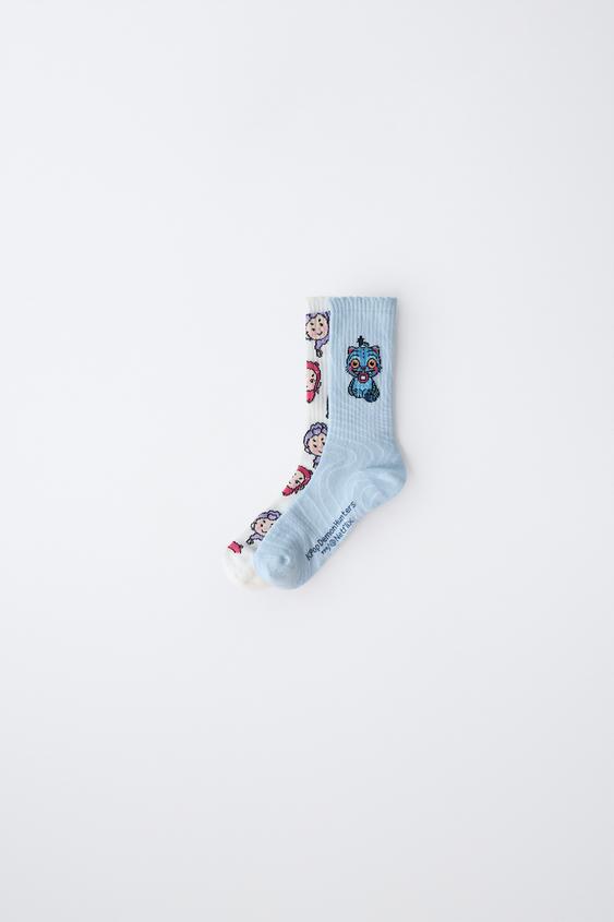 KPOP DEMON HUNTERS™ NETFLIX © MID-WAIST SOCKS 2-PACK - Ecru / Blue by Zara - Image 0