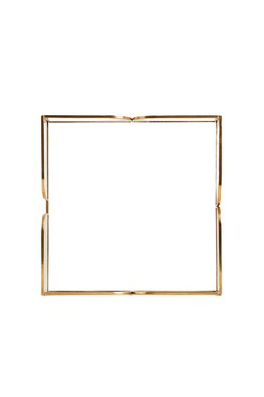 حامل فوط المائدة زجاجي بحافة معدنية - ذهبي الخاص بـ Zara