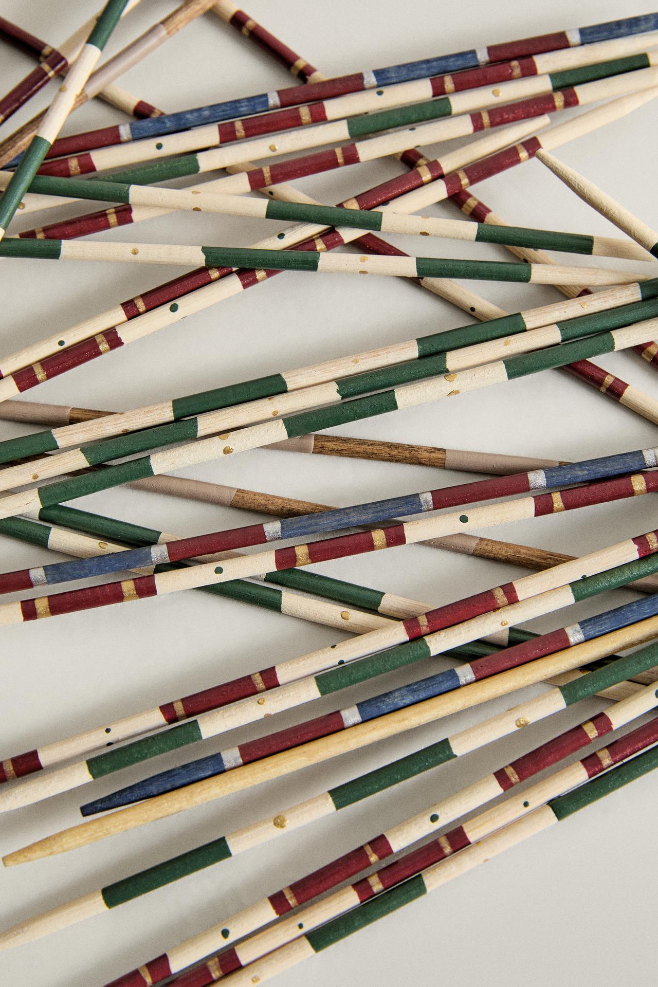 KIDS' WOODEN MIKADO CHRISTMAS GAME — Multicoloured