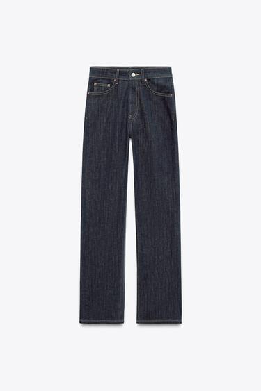 TRF STRAIGHT HIGH-WAIST JEANS - Dark indigo by Zara - Image 1