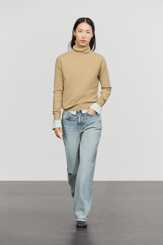 Zara Wool blend knit turtleneck sweater - Dark mink - Image 0