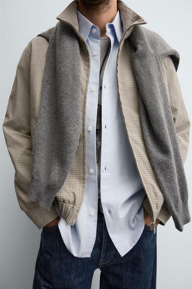 BLOUSON STRUCTURÉ À CARREAUX - brun de Zara - Image 5