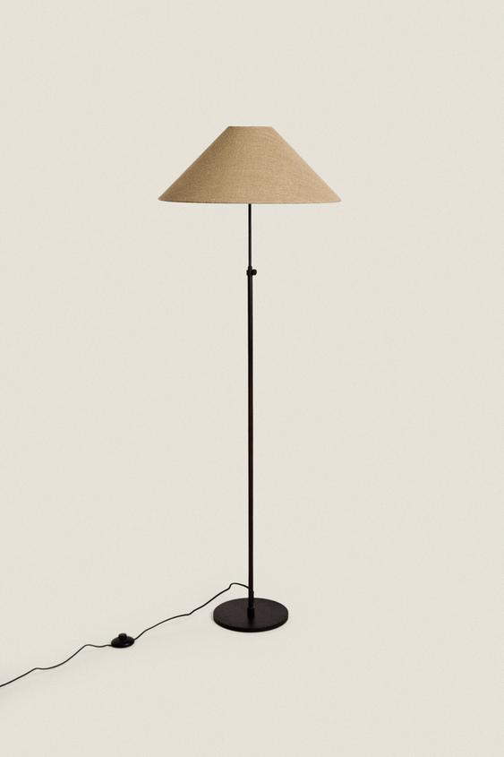 ADJUSTABLE FLOOR LAMP WITH LINEN LAMPSHADE Light beige ZARA United
