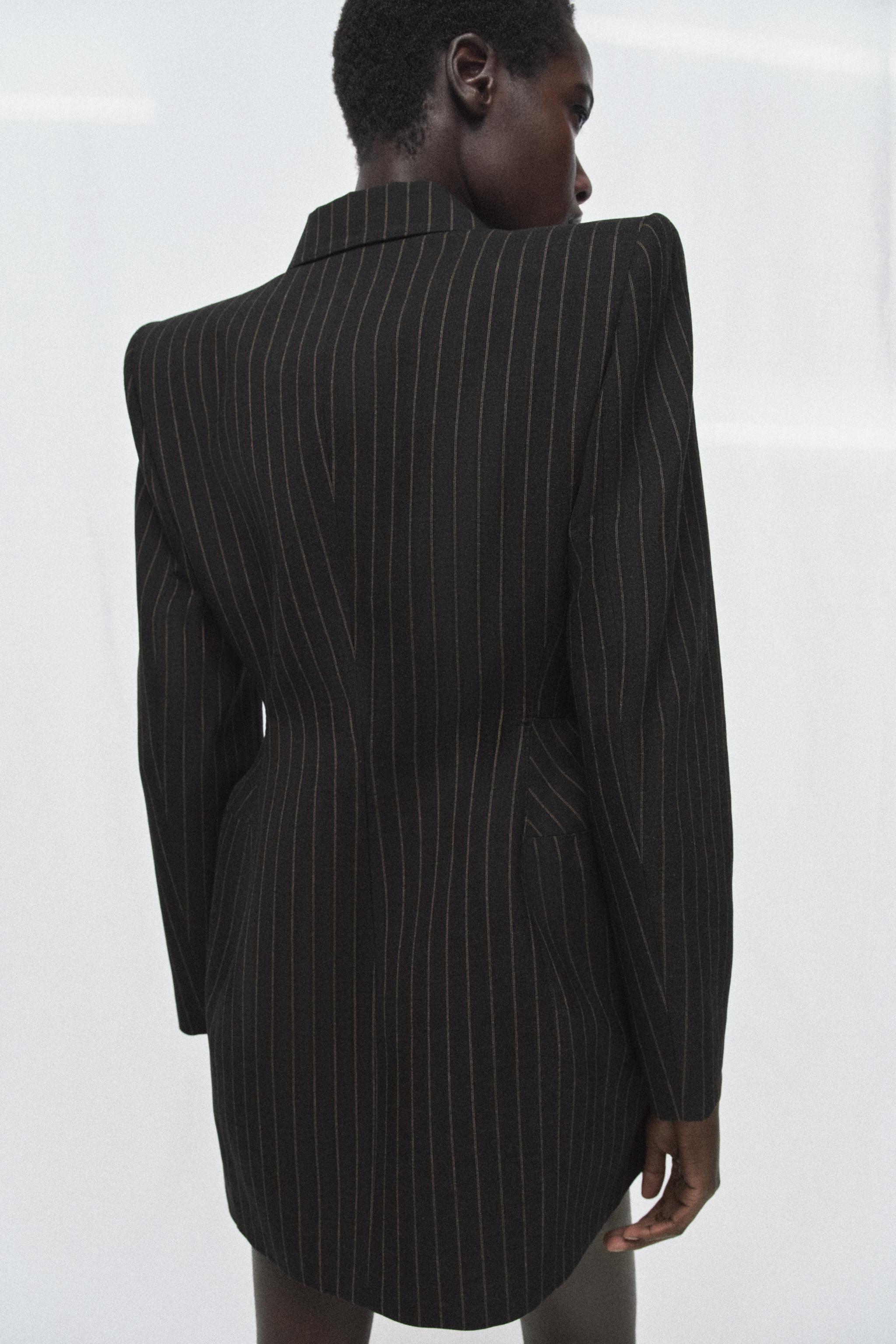 ZW COLLECTION PINSTRIPE BLAZER DRESS - Gray | ZARA United States ZW COLLECTION PINSTRIPE BLAZER DRESS - Gray | ZARA United States