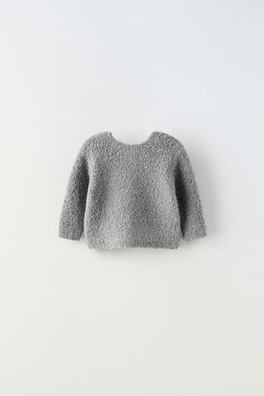 BOUCLÉ KNIT SWEATER - Ecru