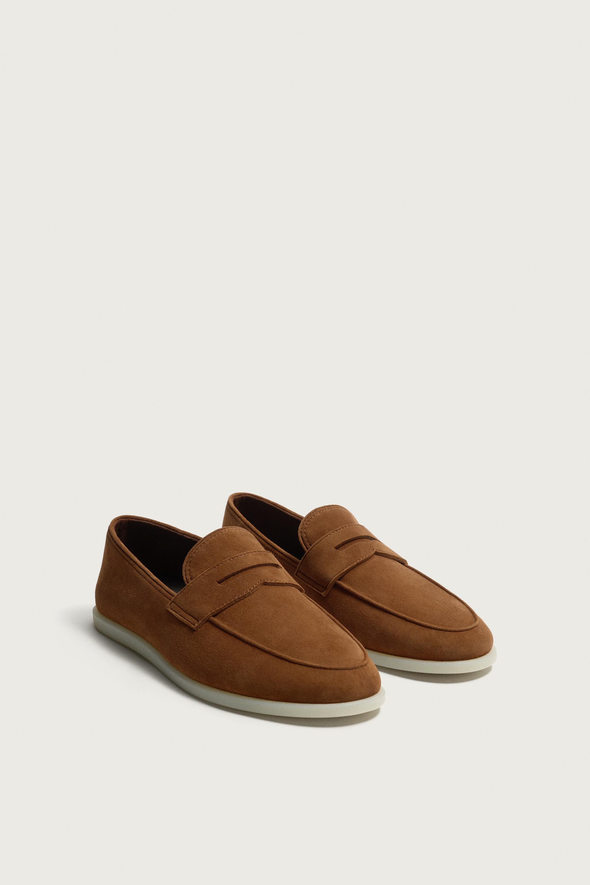 Casual Leather Loafers — Lava Orange (alternate view)