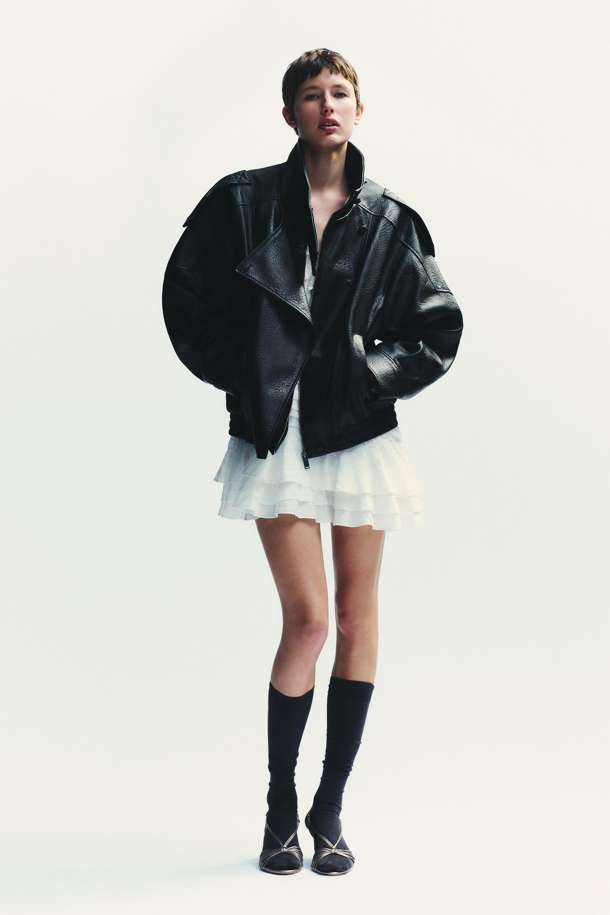 フリル刺繍入りショートワンピース - ホワイト | ZARA Japan / 日本