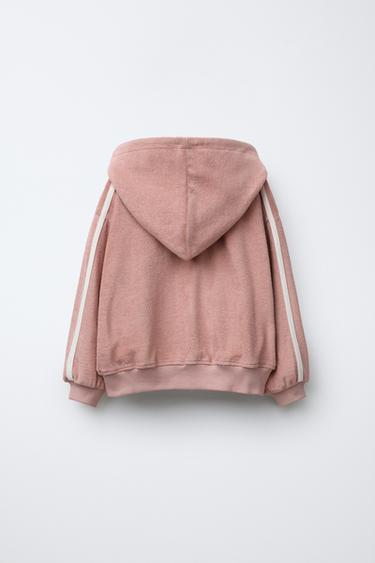 TOWELLING JACKET WITH CONTRAST PIPING - Pale pink by Zara - Image 1