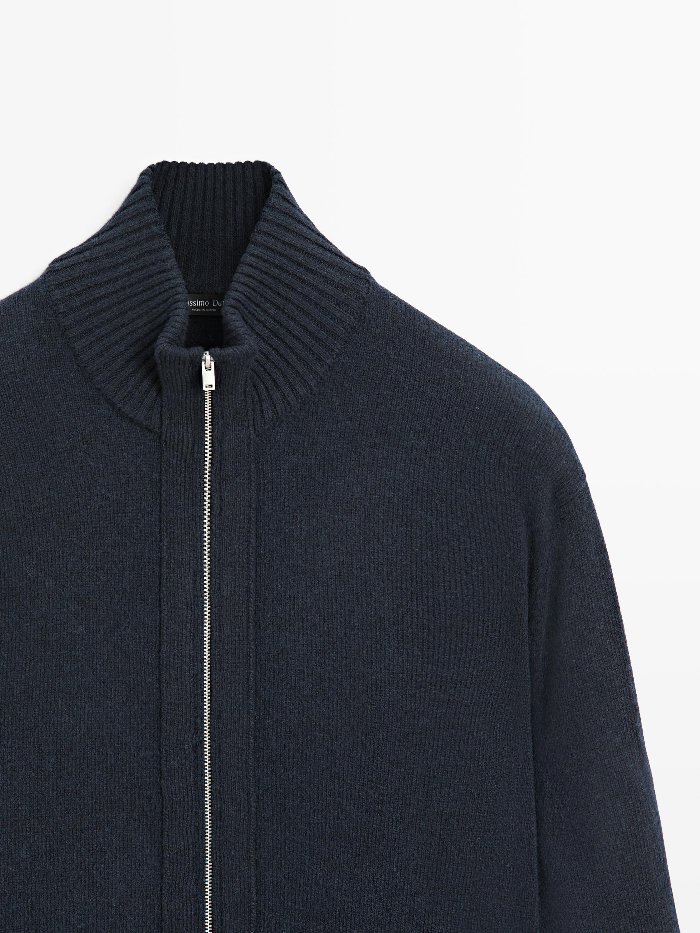 Cardigan en laine mélangée à fermeture Éclair