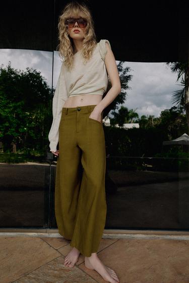 Womens Green Pants | ZARA United States