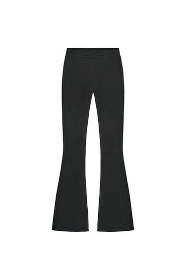 INTERLOCK FLARE TROUSERS - Black by Zara