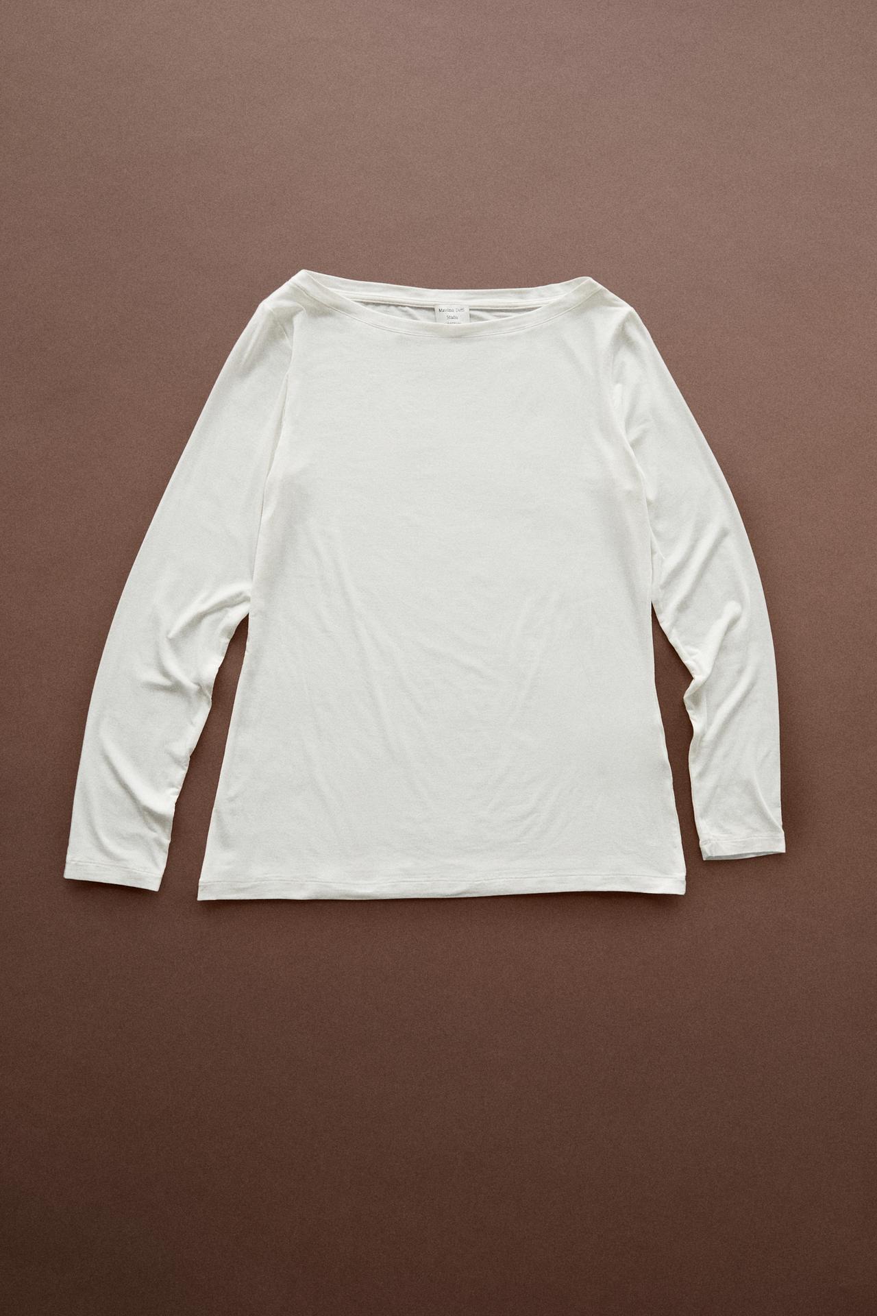Long sleeve T-shirt - STUDIO — Ecru