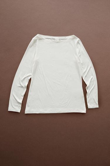 Long sleeve T-shirt - STUDIO — Ecru 1