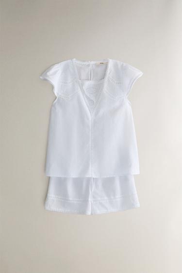 T-SHIRT DENTELLE ET BRODERIE - Blanc de Zara - Image 5