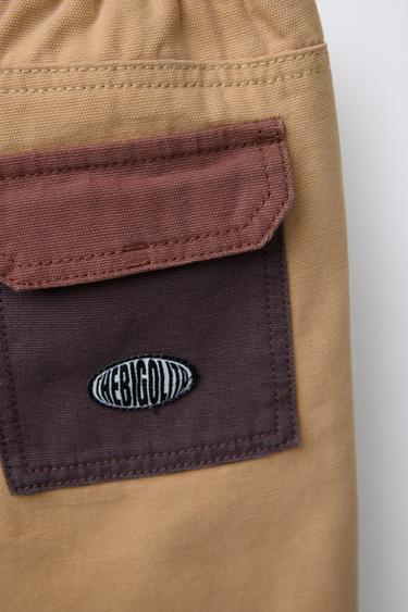 TWILL BERMUDA SHORTS WITH CONTRAST POCKET - camel by Zara - Image 3