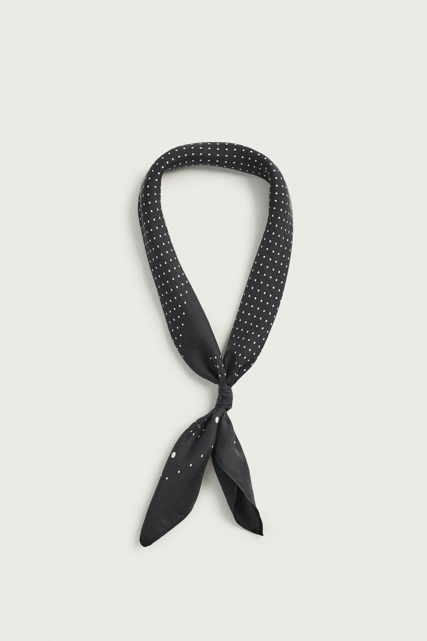 Мужские аксессуары Zara Geometric Print 100% Silk Bandana, цвет: Тёмно-синий — фото 2