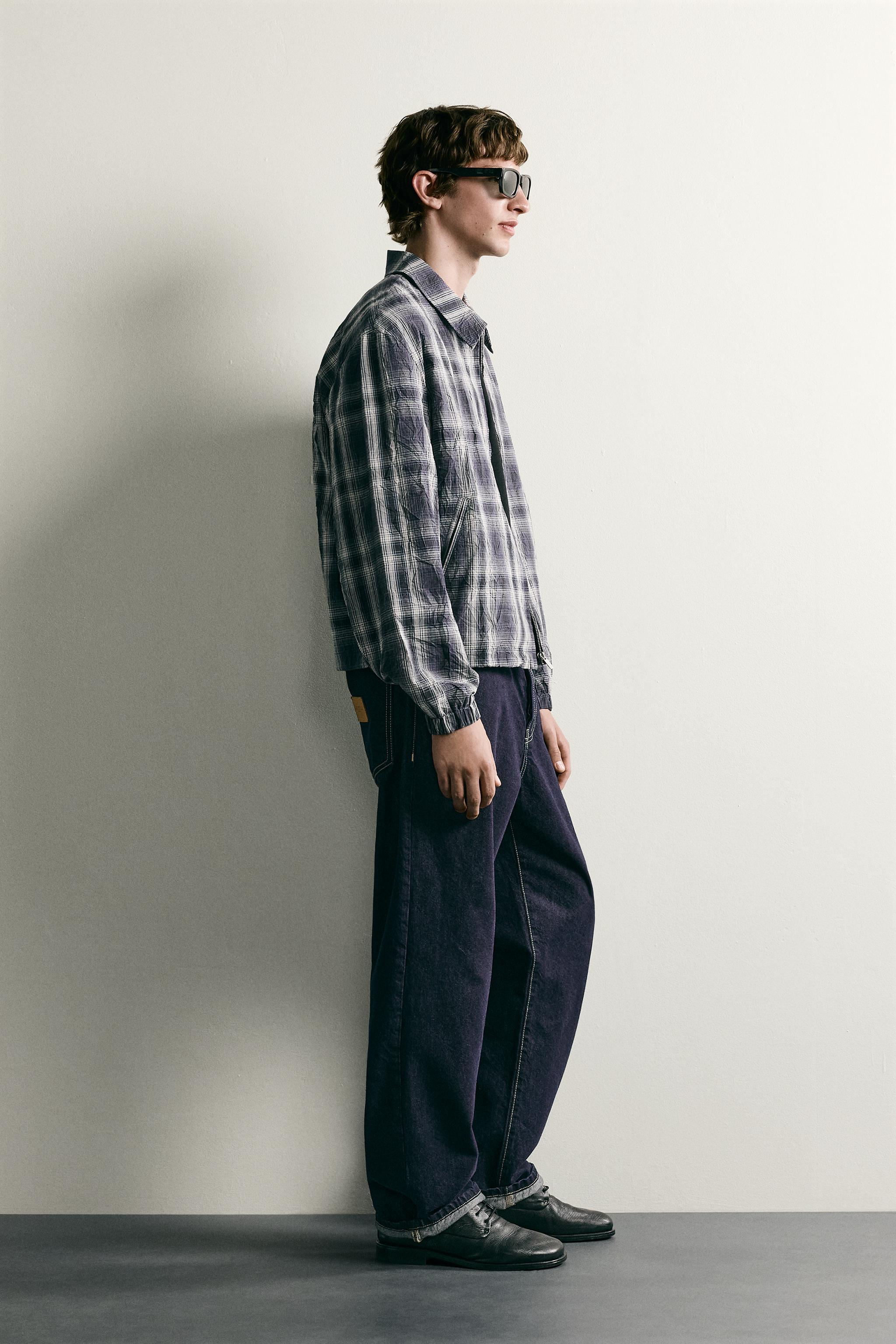 BLOUSON COUPE DÉCONTRACTÉE À CARREAUX
