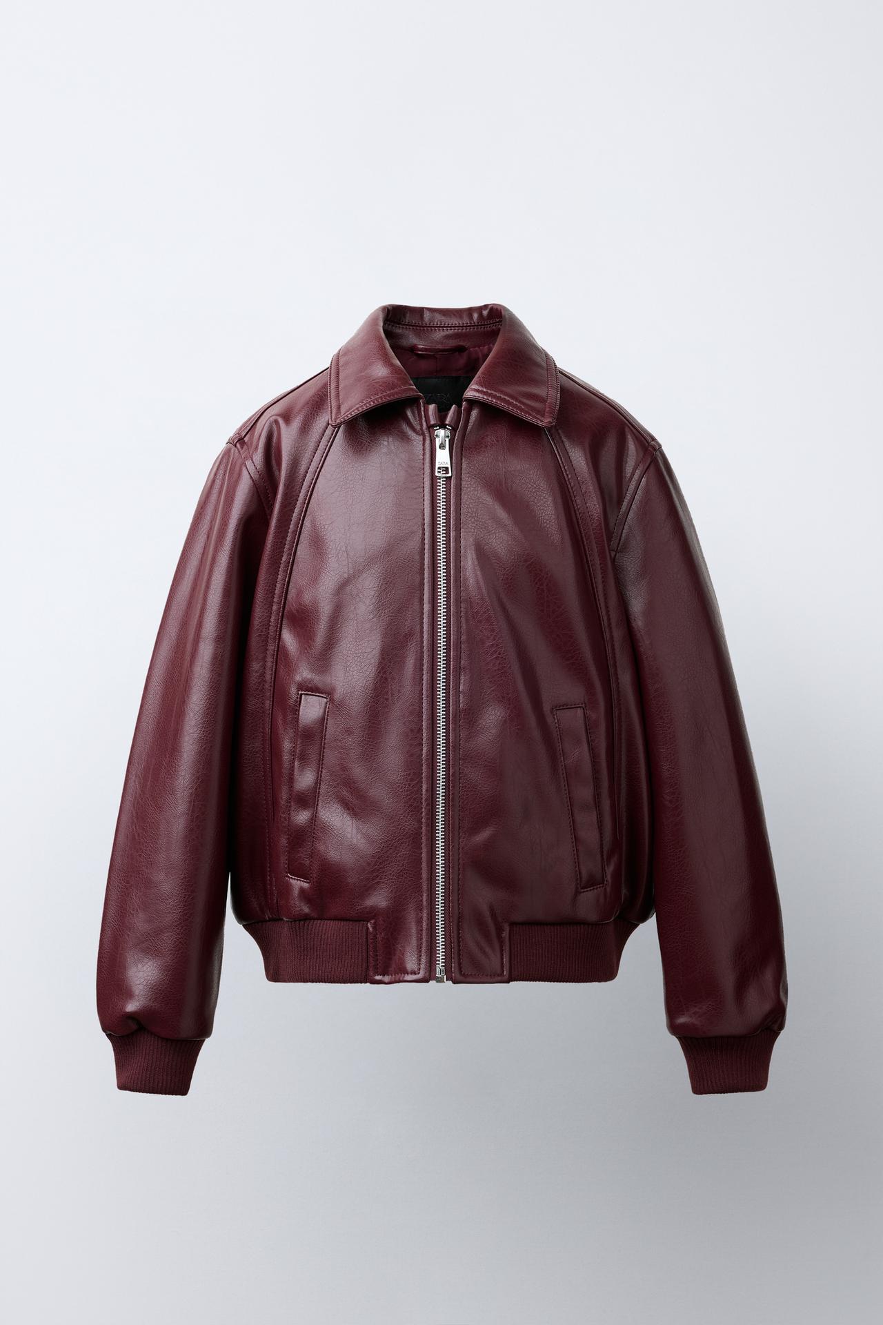 Бомбер из искусственной кожи
