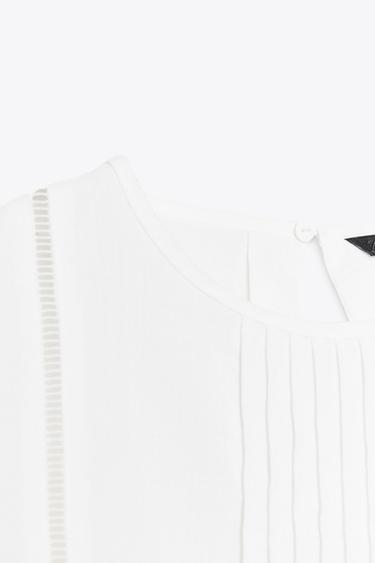 BLOUSE PÉPLUM ENTRE-DEUX - Blanc cassé de Zara - Image 8