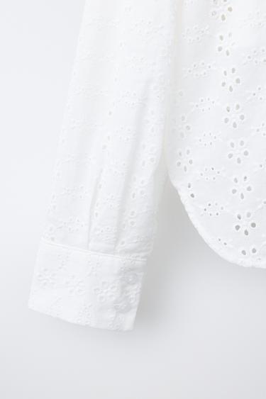 PACK CHEMISE AVEC HAUT SCHIFFLY - Blanc cassé de Zara - Image 5