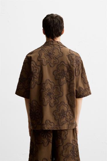CHEMISE BRODERIES RELIEF - Chocolat de Zara - Image 2