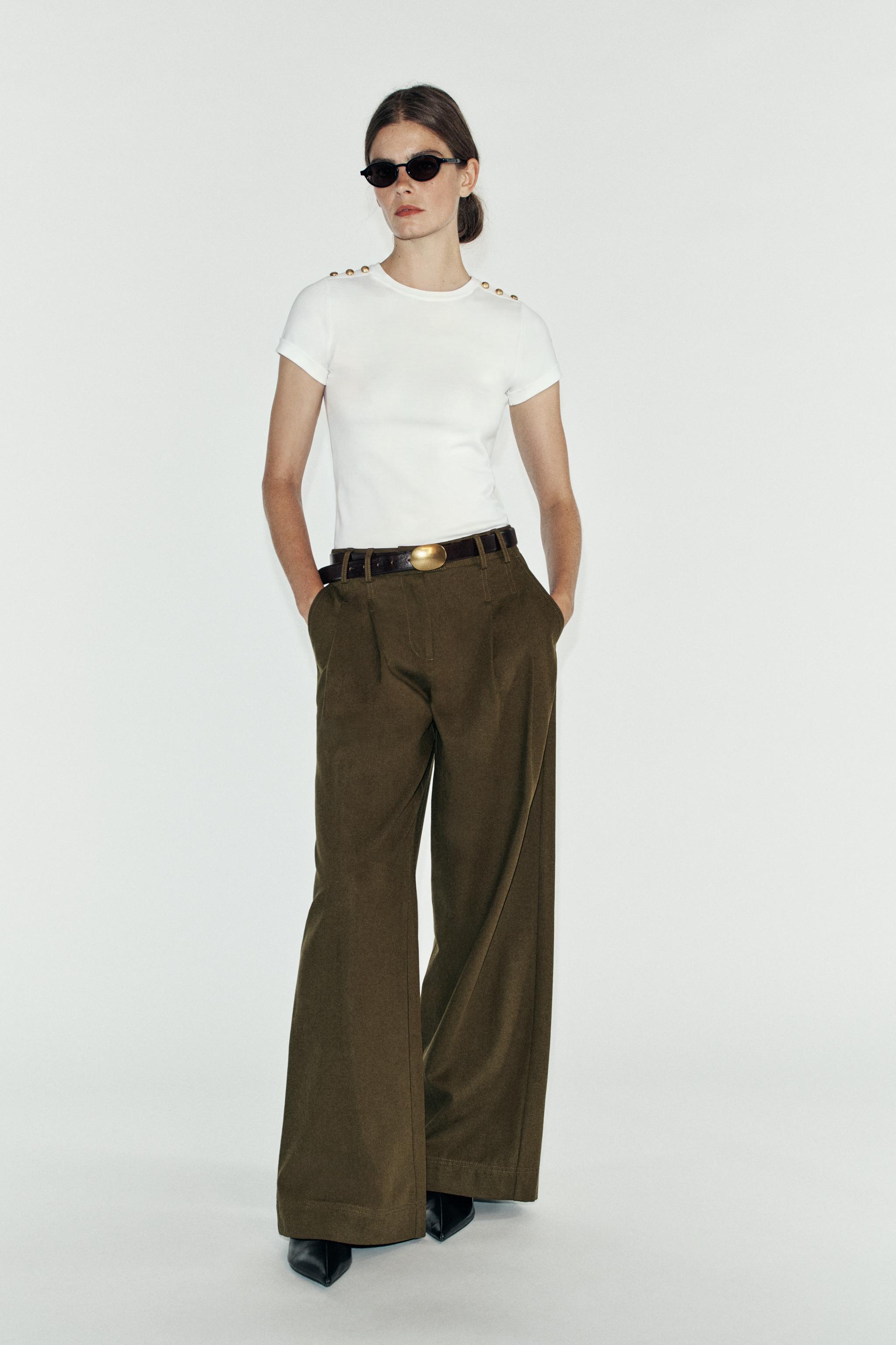 RIBBED BUTTON T-SHIRT — White