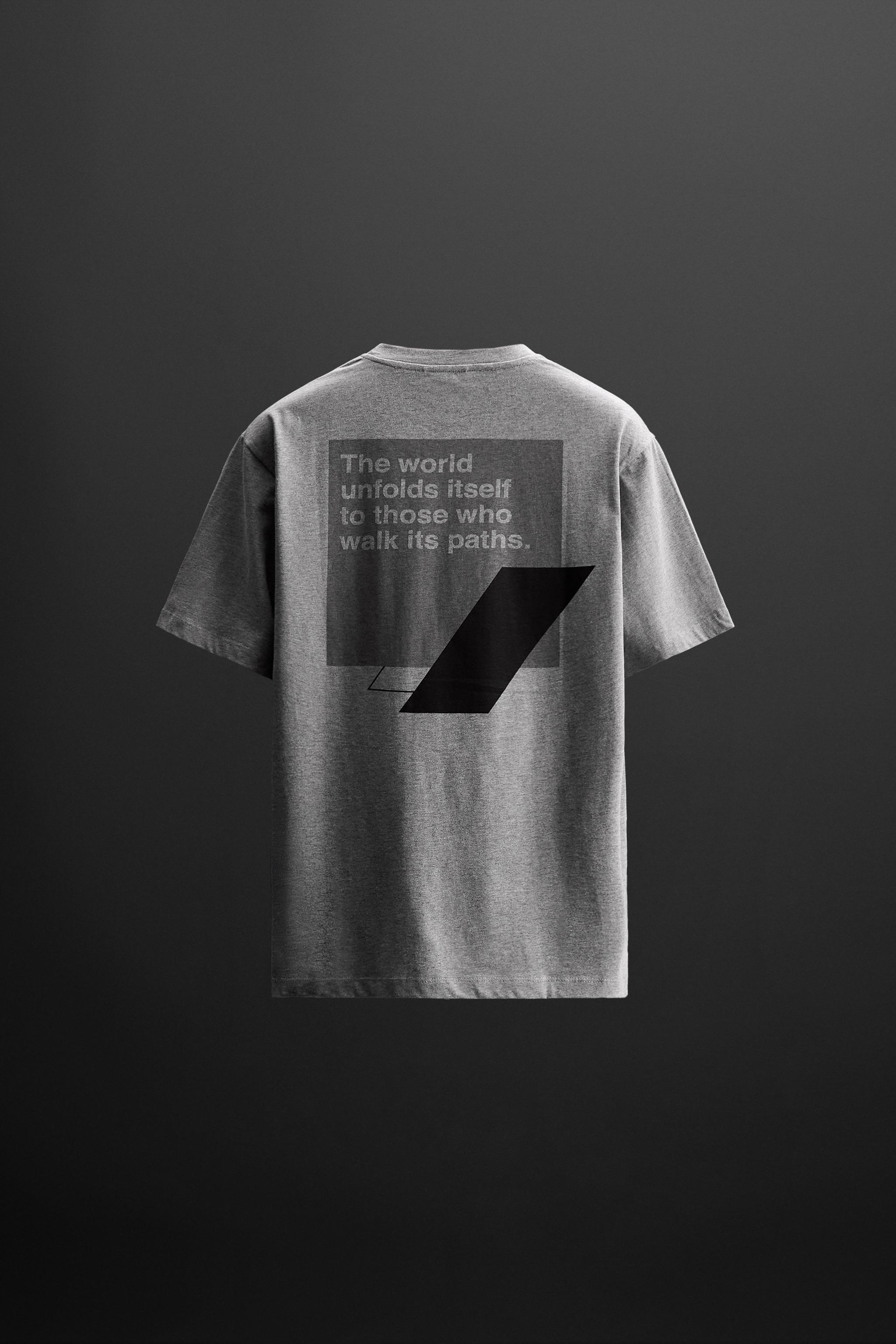グラフィックプリントTシャツ - グレーマール | ZARA Japan / 日本