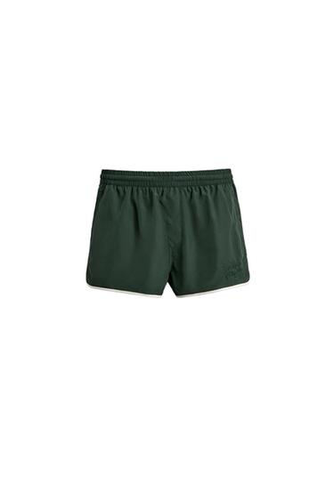 CONTRAST WELT SHORTS - Green by Zara