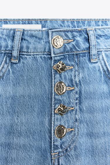 JEAN Z1975 WIDE LEG TAILLE HAUTE BOUTONS - Bleu moyen de Zara - Image 7