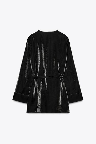 JEWEL BUTTON KIMONO ZW COLLECTION - Black by Zara