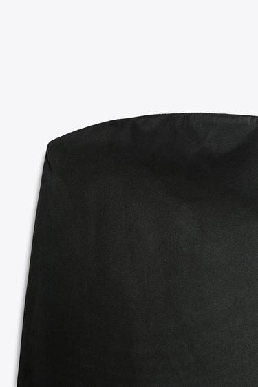 SATIN BANDEAU TOP - Black by Zara - Image 6