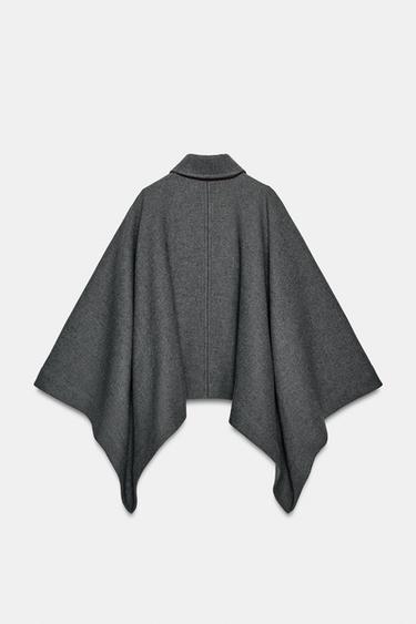 CAPE AVEC LAINE ZW COLLECTION ÉDITION LIMITÉE - Gris foncé de Zara - Image 8