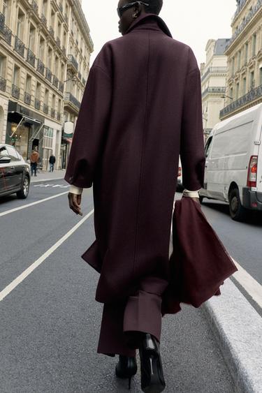 MANTEAU LONG OVERSIZE - Bordeaux de Zara - Image 3