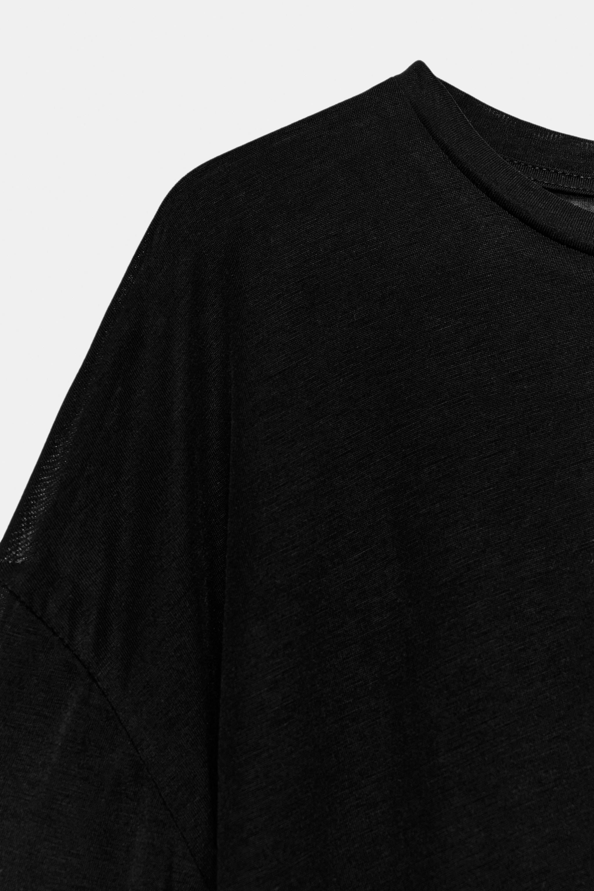 Женские футболки Zara SHORT SLEEVE OVERSIZE T-SHIRT — фото 5