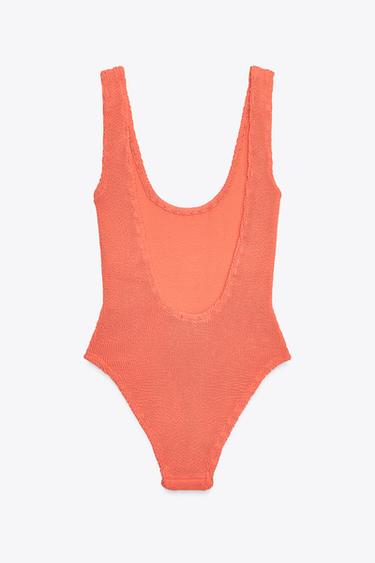 TEXTURED SWIMSUIT - Orange by Zara - Image 4