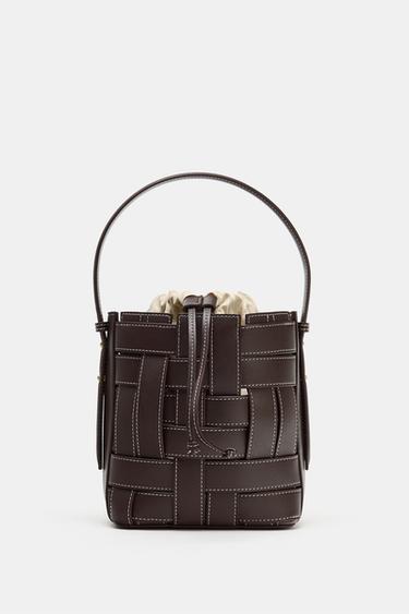 編み込みクロスボディバッグブラウン0Zaraの編み込みクロスボディバッグ - ブラウン - 画像 0