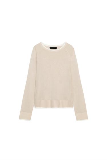 ТРИКОТАЖНИЙ СВЕТР З ЕФЕКТОМ БАГАТОШАРОВОСТІ - Пісочний Zara