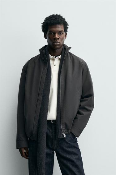 LIGHT REGULAR FIT OVERSHIRT - Anthracite grey by Zara