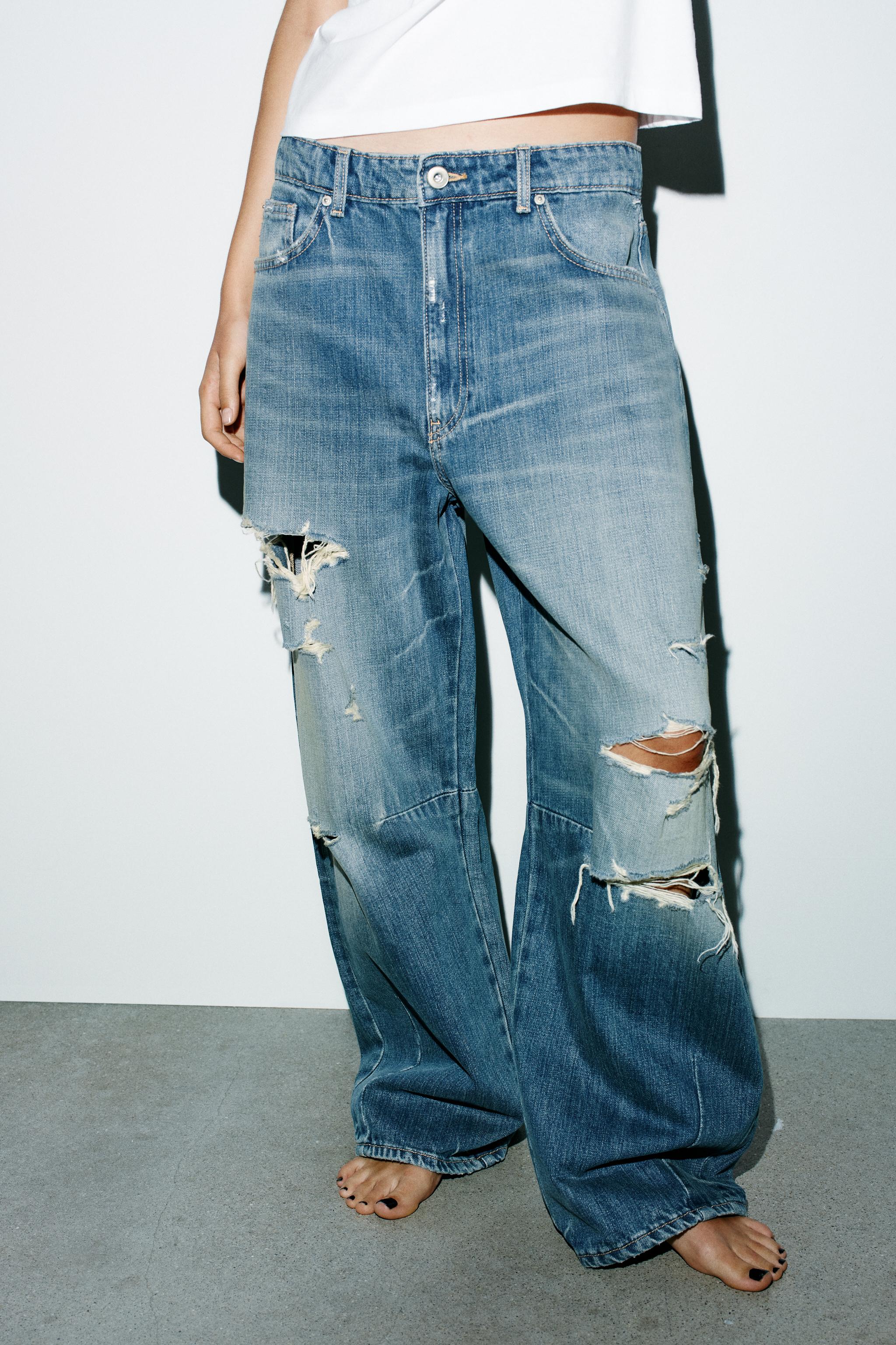 TRF MID-RISE BAGGY BALLOON JEANS