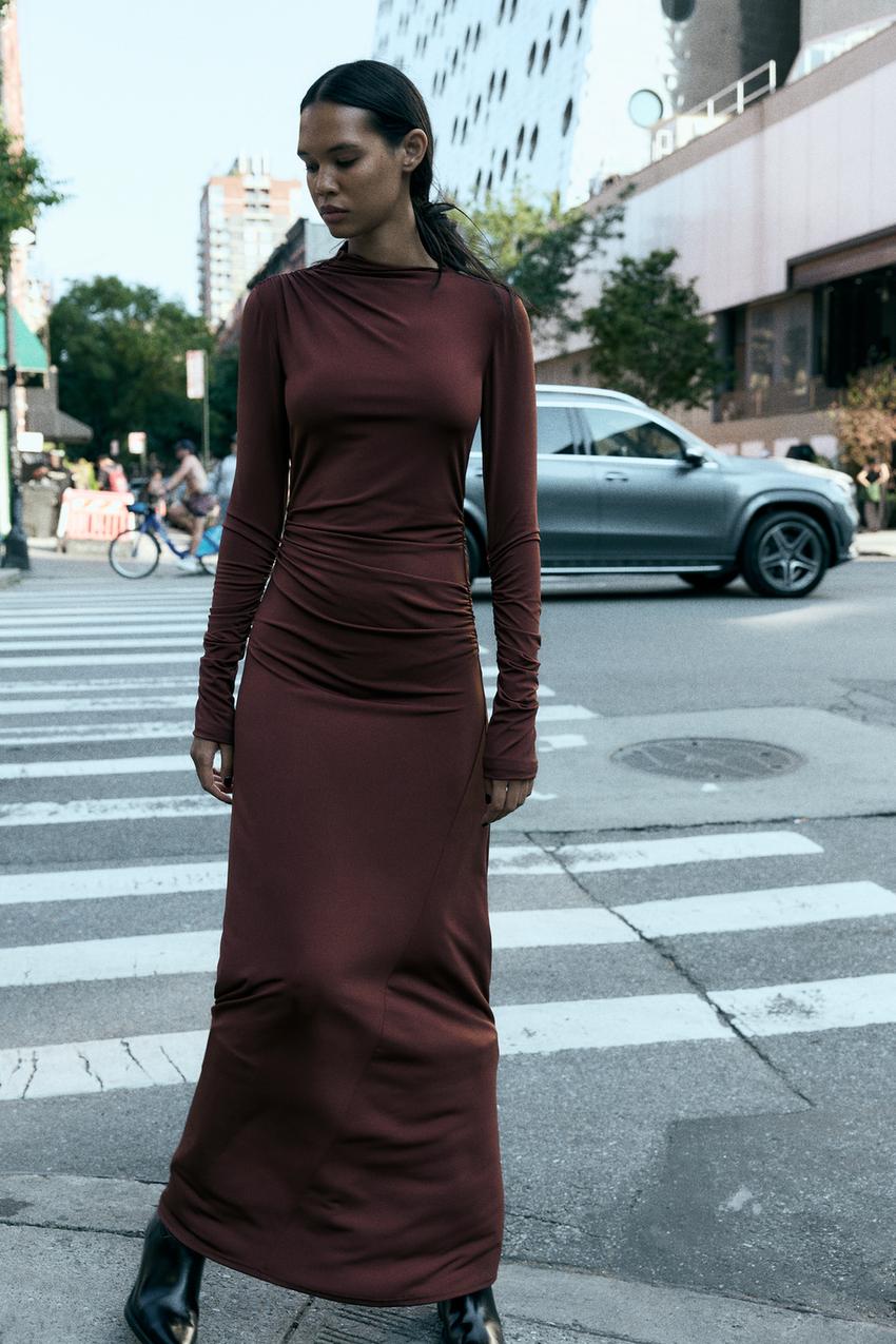 Mini Dress Zara Long Cable Knit Dress Long Sleeve V Neck Lace Up Front Sw Mini Dress Zara Long Cable Knit Dress Long Sleeve V Neck Lace Up Front Sw